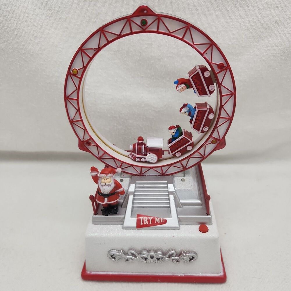 House Dive Carousel Pan Asian Creations Lighted Music Animated Carnival Mini 8"